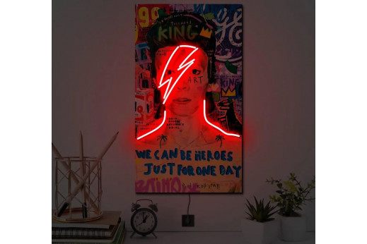 Картина с неоном David Bowie